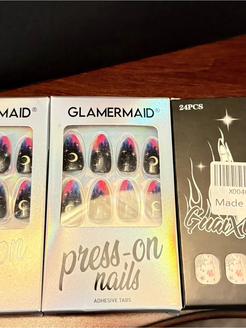 NEW 3 Pack Press On Nails Halloween Celestial Moon Stars